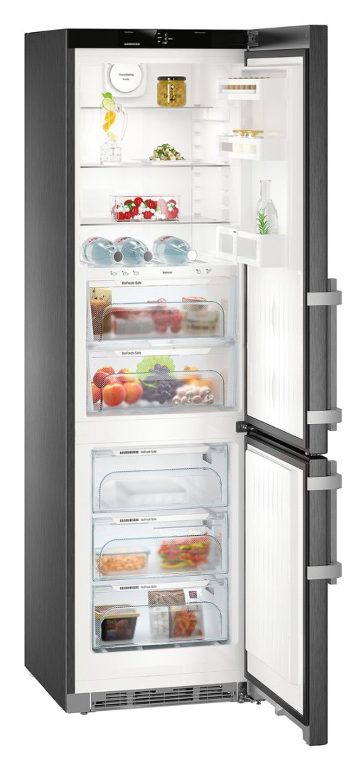 Combina frigorifica Liebherr Comfort CBNbs 4835 NoFrost  351 litri  BioFresh  clasa D  BlackSteel