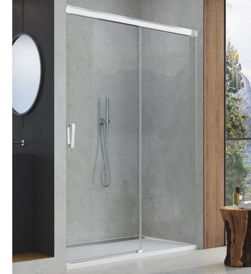 Usa de dus culisanta Sanswiss Cadura 160cm dreapta  sticla securizata transparenta  profil slefuit lucios