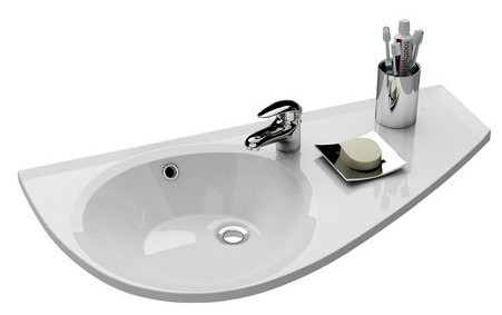 Lavoar asimetric Ravak Avocado R 85x45cm  orientare dreapta  compozit