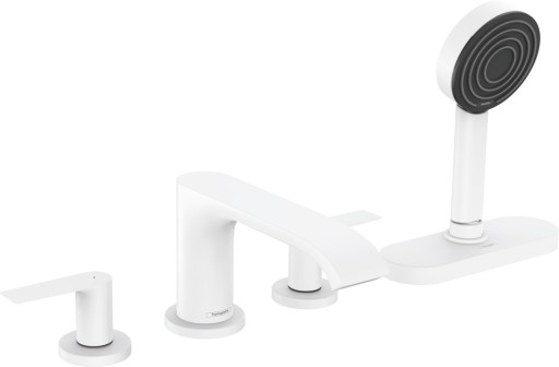 Baterie cu montaj pe cada Hansgrohe Vivenis cu 4 elemente si sBox  alb mat