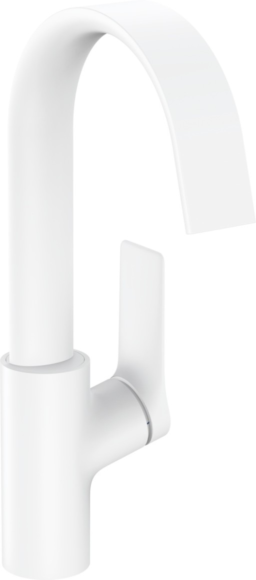 Baterie lavoar Hansgrohe Vivenis 210 cu pipa rotativa  ventil pop-up  alb mat