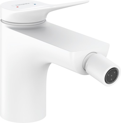 Baterie bideu Hansgrohe Vivenis  ventil pop-up  alb mat
