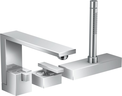 Baterie cu montaj pe cada Axor Edge 3 elemente  necesita corp ingropat  crom