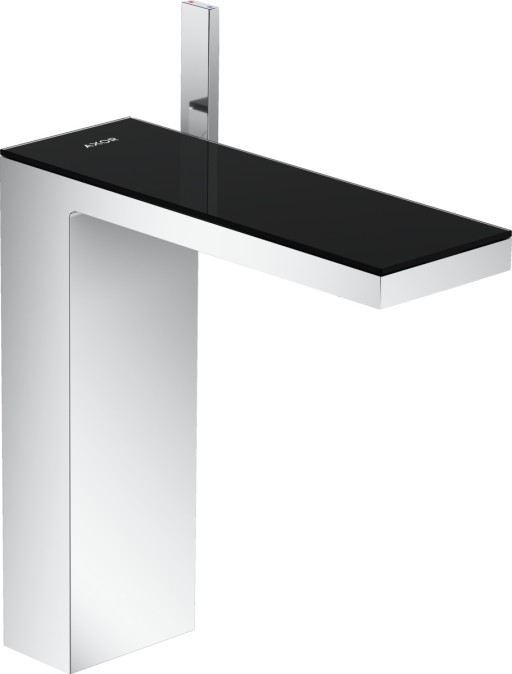 Baterie lavoar Axor MyEdition 230  ventil push-open  crom/sticla neagra