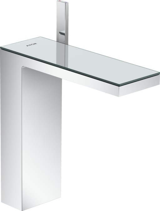 Baterie lavoar Axor MyEdition 230  ventil push-open  crom/sticla oglinda