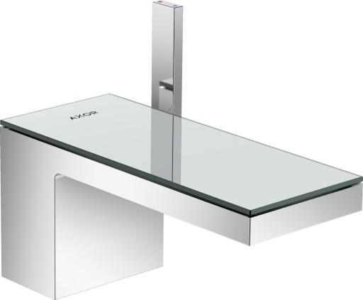 Baterie lavoar Axor MyEdition 70  ventil push-open  crom/sticla oglinda