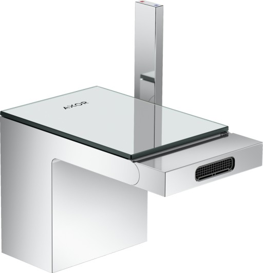 Baterie bideu Axor MyEdition  ventil push-open  crom/sticla oglinda