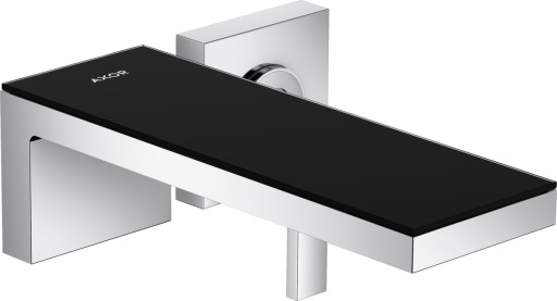 Baterie lavoar Axor MyEdition cu pipa 221mm  montaj incastrat  necesita corp ingropat  crom/sticla neagra