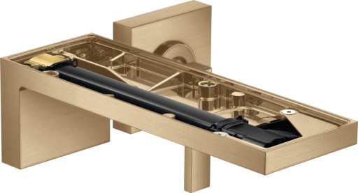 Baterie lavoar Axor MyEdition cu pipa 221mm  montaj incastrat  fara placa superioara  necesita corp ingropat  bronz periat