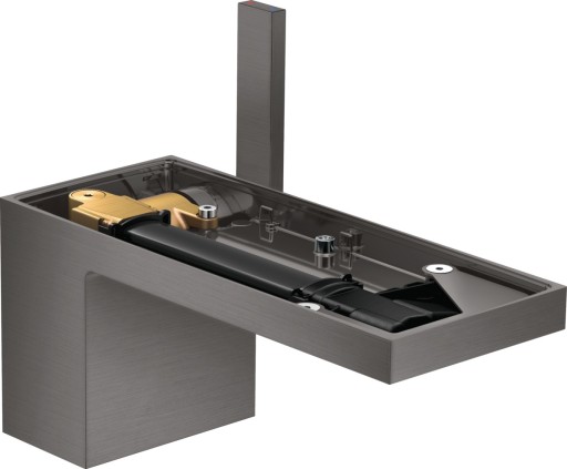 Baterie lavoar Axor MyEdition 70  ventil push-open  fara placa superioara  crom negru periat