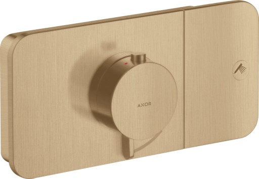 Baterie dus termostatata Axor ONE cu 1 functie  montaj incastrat  necesita corp ingropat  bronz periat