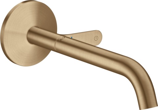 Baterie lavoar Axor ONE Select cu pipa 220mm  montaj incastrat  necesita corp ingropat  bronz periat