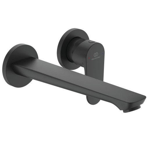 Baterie lavoar Ideal Standard Cerafine O de perete  negru silk  pipa 224mm  necesita corp ingropat