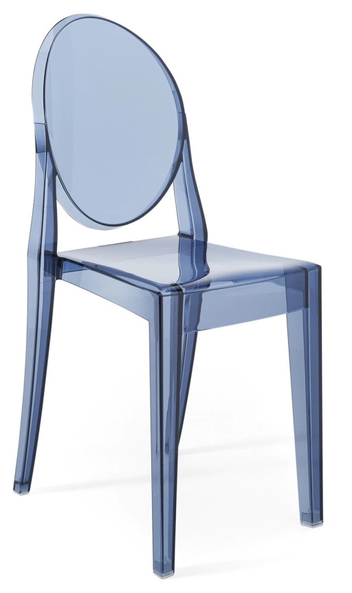 Set 2 scaune Kartell Victoria Ghost design Philippe Starck  albastru transparent