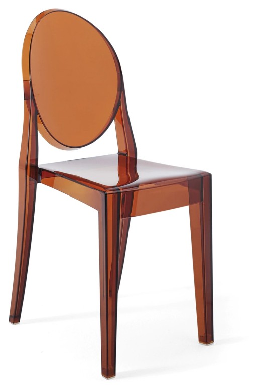 Set 2 scaune Kartell Victoria Ghost design Philippe Starck  maro transparent