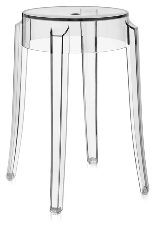 Set 2 scaune Kartell Charles Ghost design Philippe Starck  h45cm  transparent