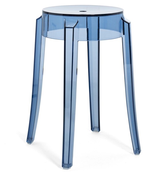 Set 2 scaune Kartell Charles Ghost design Philippe Starck  h45cm  albastru transparent