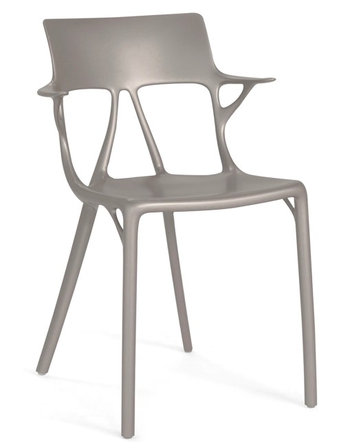 Set 2 scaune Kartell A.I. design Philippe Starck  gri metalic