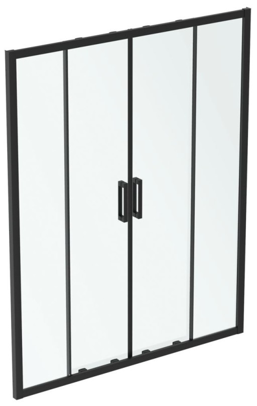 Usa de nisa culisanta tip cortina Ideal Standard Connect 2 160cm  sticla 6mm tratata IdealClean  profil negru mat