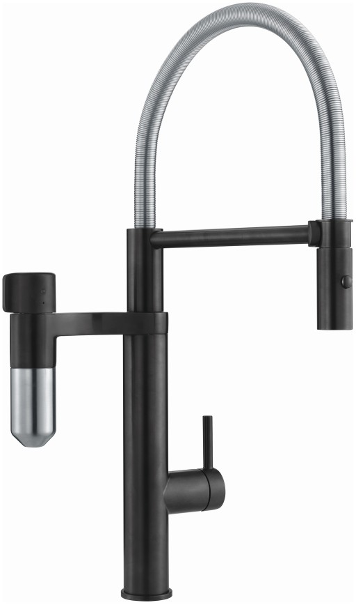 Baterie bucatarie Franke Vital Semi-Pro  pipa flexibila cu 2 jeturi  sistem filtrare integrat  Matte Black