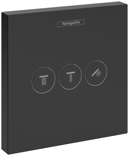 Divertor Hansgrohe Shower Select pentru 3 consumatori  necesita corp ingropat  negru mat