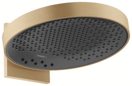 Palarie de dus Hansgrohe Rainfinity 360  3 tipuri de jet  cu placa de conectare la perete  bronz periat