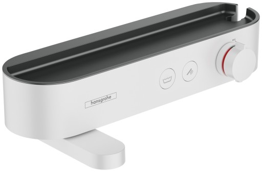 Baterie cada termostatata Hansgrohe ShowerTablet Select 400 cu pipa rotativa  alb mat