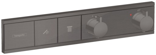 Baterie cada - dus termostatata Hansgrohe RainSelect cu montaj incastrat  necesita corp ingropat  negru periat