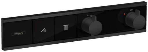 Baterie cada - dus termostatata Hansgrohe RainSelect cu montaj incastrat  necesita corp ingropat  negru mat