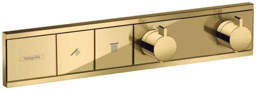Baterie cada - dus termostatata Hansgrohe RainSelect cu montaj incastrat  necesita corp ingropat  gold optic lustruit