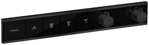Baterie cada - dus termostatata Hansgrohe RainSelect cu 4 functii  montaj incastrat  necesita corp ingropat  negru mat