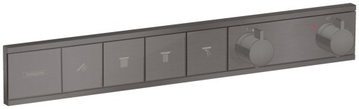 Baterie cada - dus termostatata Hansgrohe RainSelect cu 4 functii  montaj incastrat  necesita corp ingropat  negru periat