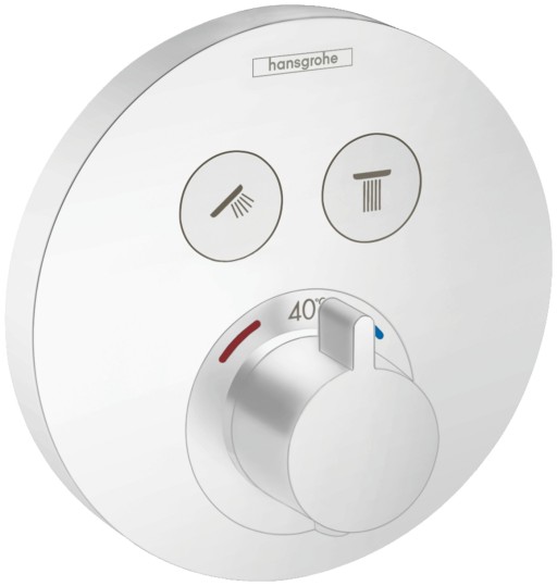 Baterie cada - dus termostatata Hansgrohe ShowerSelect S cu montaj incastrat  necesita corp ingropat  alb mat