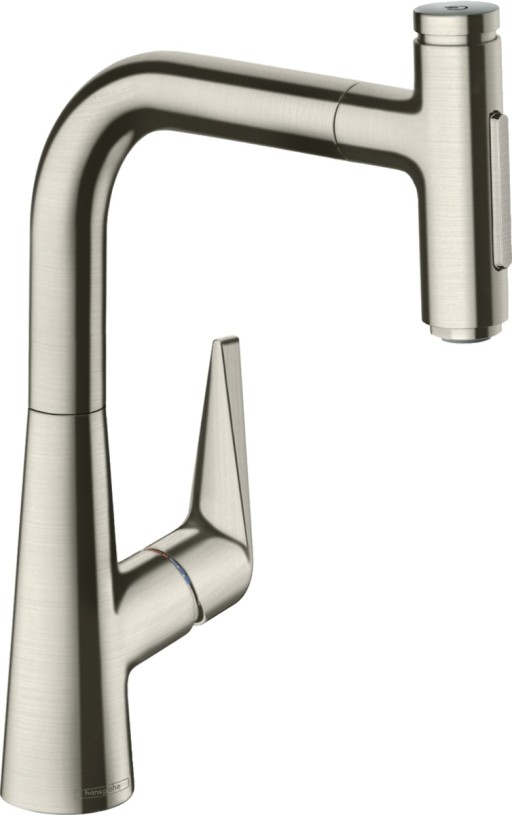 Baterie bucatarie Hansgrohe Talis Select M51220  dus extractibil cu 2 tipuri de jet si Sbox  finisaj inox