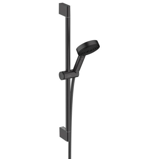 Set de dus Hansgrohe Pulsify Select 105 Relaxation Ecosmart  cu 3 tipuri de jet si bara de 0.65 m  negru mat