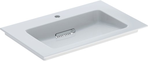 Lavoar Geberit ONE Slim 75x48cm  montare pe mobilier  fara preaplin  scurgere speciala  sifon inclus  KeraTect  alb