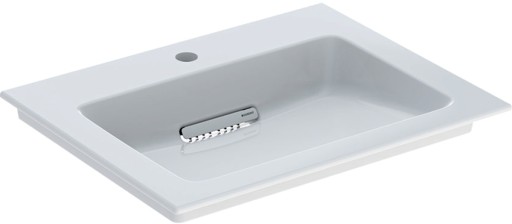 Lavoar Geberit ONE Slim 60x48cm  montare pe mobilier  fara preaplin  scurgere speciala  sifon inclus  KeraTect  alb