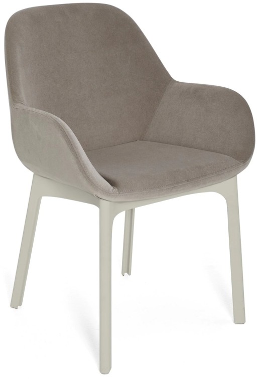 Scaun Kartell Clap design Patricia Urquiola  baza alb  tapiterie Aquaclean ecru