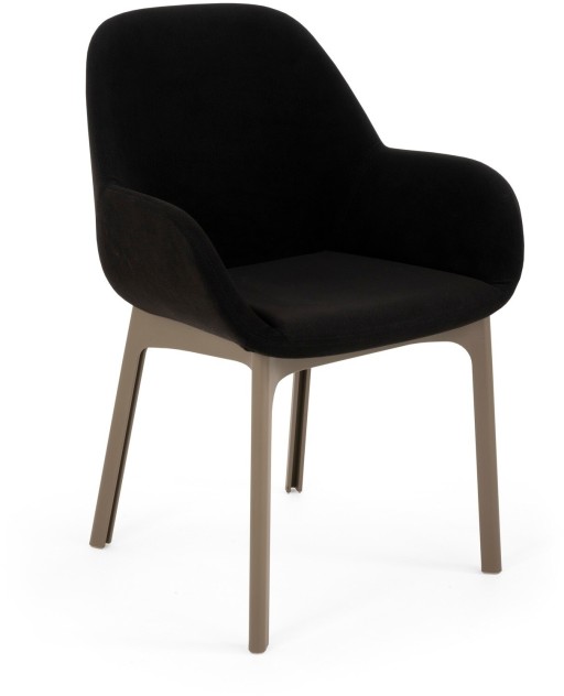 Scaun Kartell Clap design Patricia Urquiola  baza grej  tapiterie Aquaclean negru