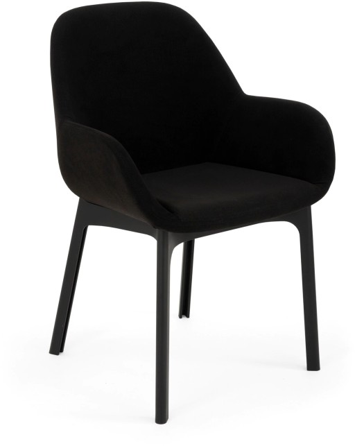 Scaun Kartell Clap design Patricia Urquiola  baza negru  tapiterie Aquaclean negru