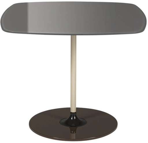 Masuta Kartell Thierry design Piero Lissoni  45x45x45cm  baza metal  blat sticla  gri