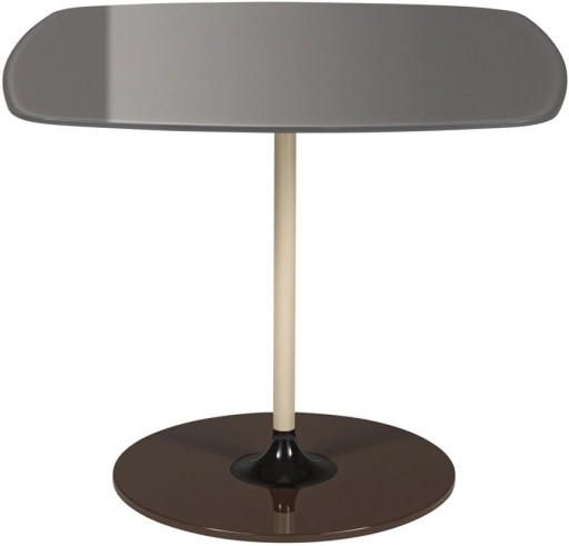 Masuta Kartell Thierry design Piero Lissoni  50x50x40cm  baza metal  blat sticla  gri