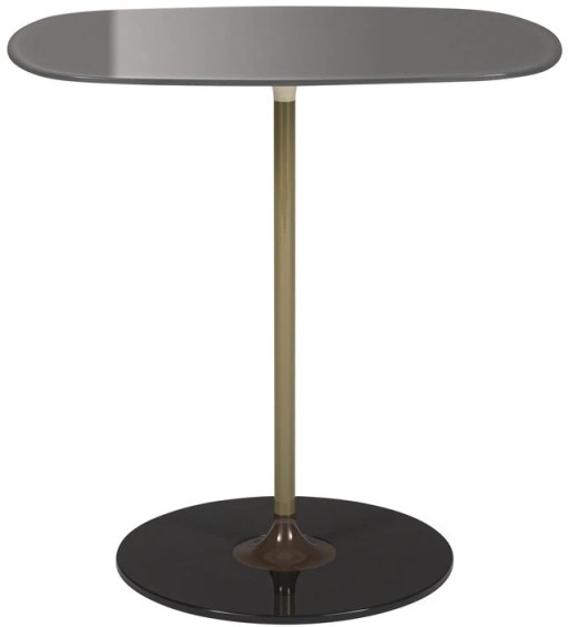 Masuta Kartell Thierry design Piero Lissoni  33x50x50cm  baza metal  blat sticla  gri