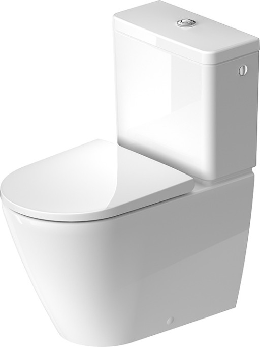 Vas wc Duravit D-Neo Rimless WonderGliss 37x65cm  back-to-wall  pentru rezervor asezat