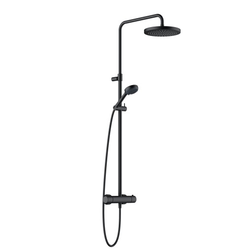 Coloana de dus Kludi Logo THM Dual Shower System cu baterie de dus termostatata  negru mat