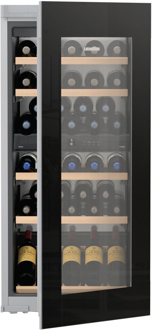 Vitrina de vinuri incorporabila Liebherr Vinidor EWTgb 2383  51 sticle  Super Silent  usa sticla  clasa G  negru