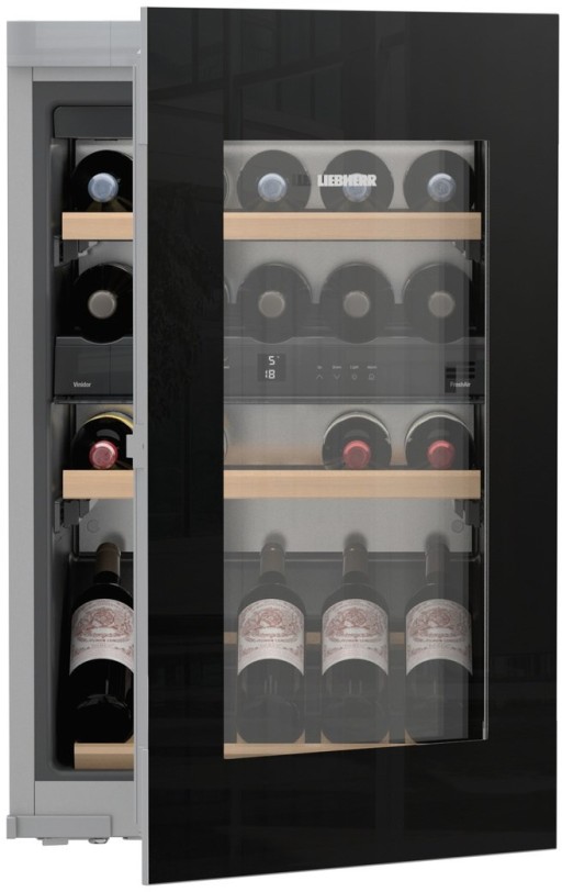 Vitrina de vinuri incorporabila Liebherr Vinidor EWTgb 1683  33 sticle  Super Silent  usa sticla  clasa G  negru