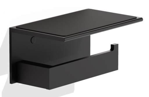 Suport hartie igienica cu aparatoare Decor Walther Contract  negru mat