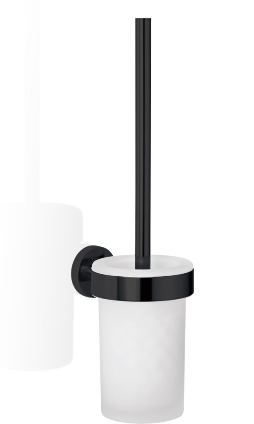 Perie WC cu suport Decor Walther Basic cu prindere pe perete  negru mat