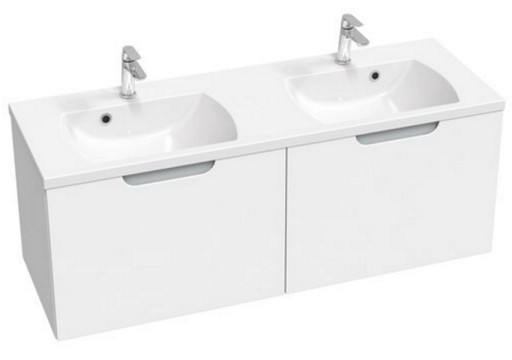 Dulap baza pentru lavoar dublu Ravak SD Classic II 1300 cu 2 sertare  130cm  alb-gri